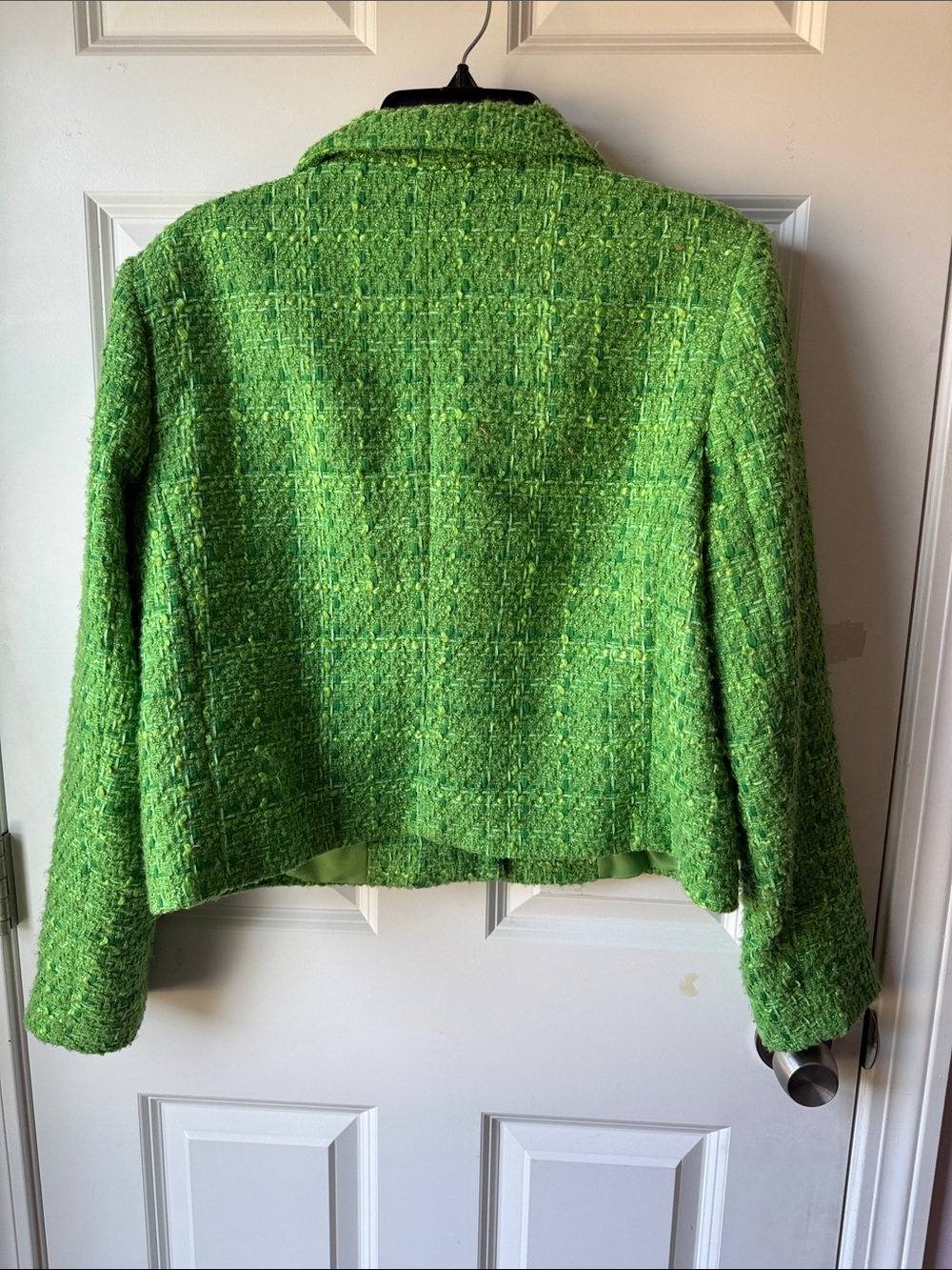 Nicole Miller Lime Green Tweed Boxy Blazer - Picture 6 of 6